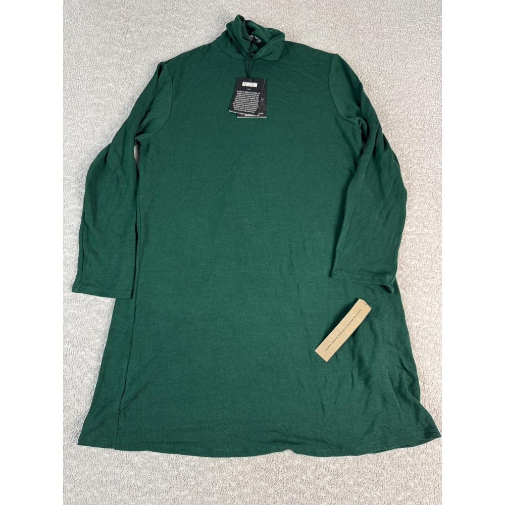 Reformation Sweater Dress Womens 2XS Green Turtleneck Long Sleeve Mini Shift